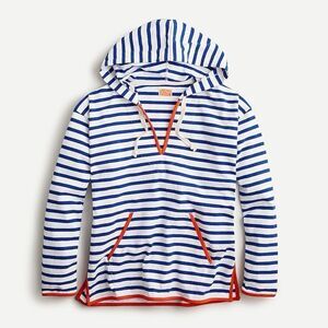 NWOT | J. Crew Weekend | Tipped V-neck Hoodie in Striped Mariner Cloth | Size XS